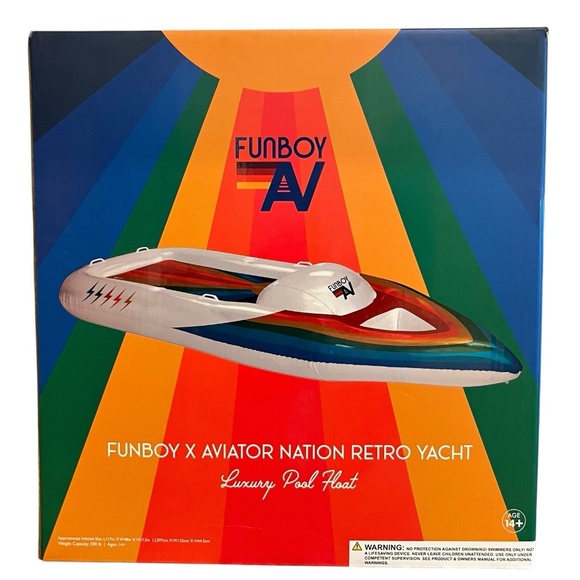 FUNBOY X AVIATOR NATION RETRO YACHT - Limited Edition Luxury Pool Float - Picture 2 of 2
